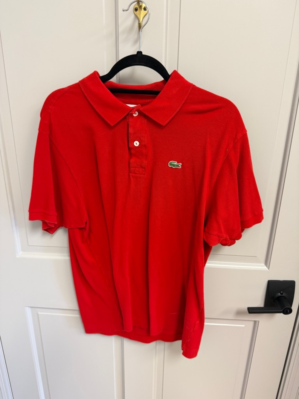 Lacoste Red Polo with Green Crocodile Logo
